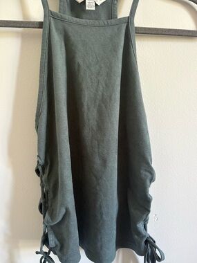 Casual gray Tie-Side Women's tank top